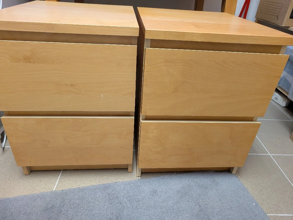 2 IKEA Malm Kommode mit 2 Schubladen Nachttisch 