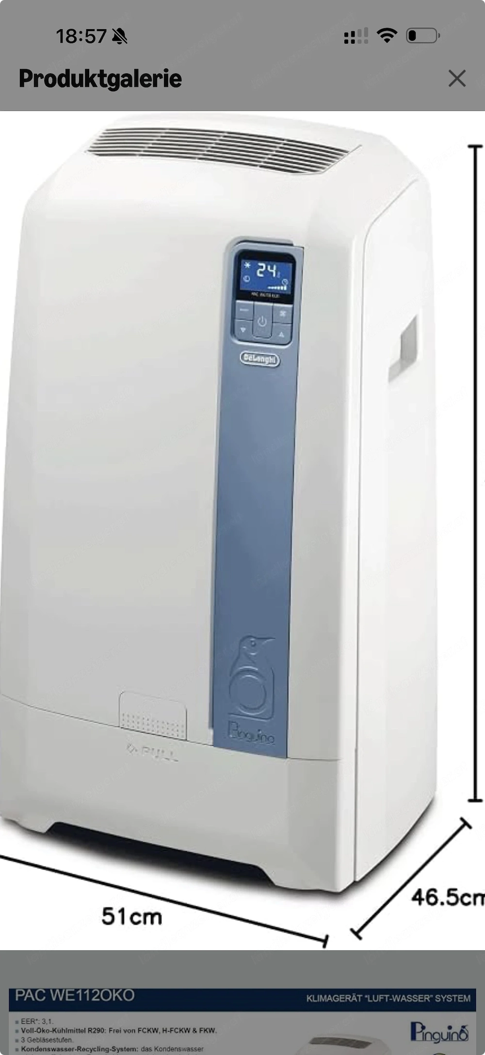 De'Longhi Mobiles Klimagerät für Räume bis 100m3