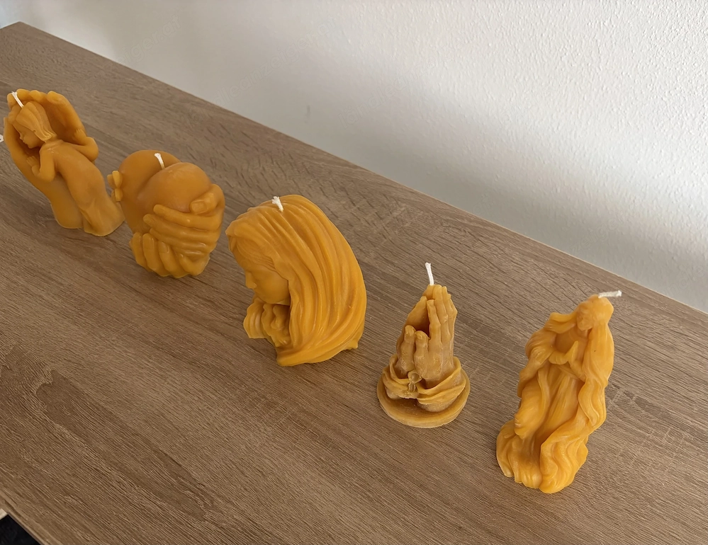 5 mal Bienenwachskerze 