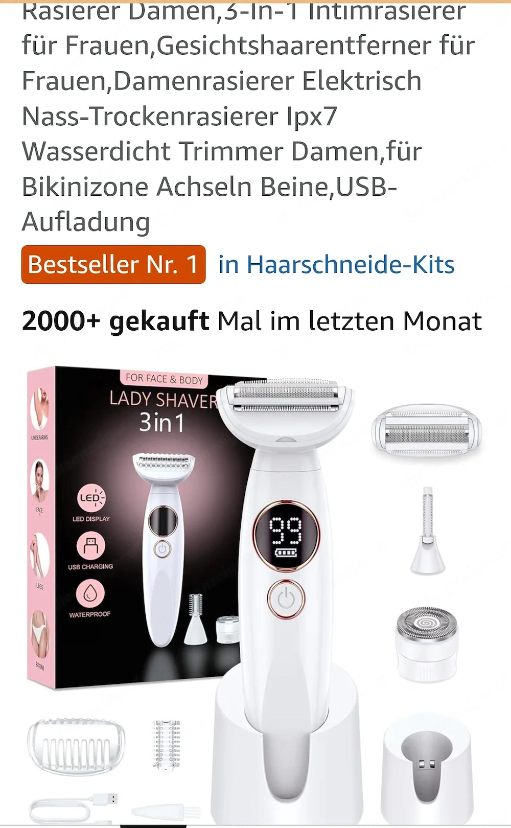 Damen Rasierer 3 - in - 1 Intimrasierer