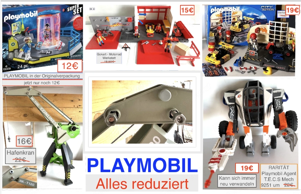 STARK REDUZIERT Playmobil Hafenkran Agent Gokartwerkstatt ...