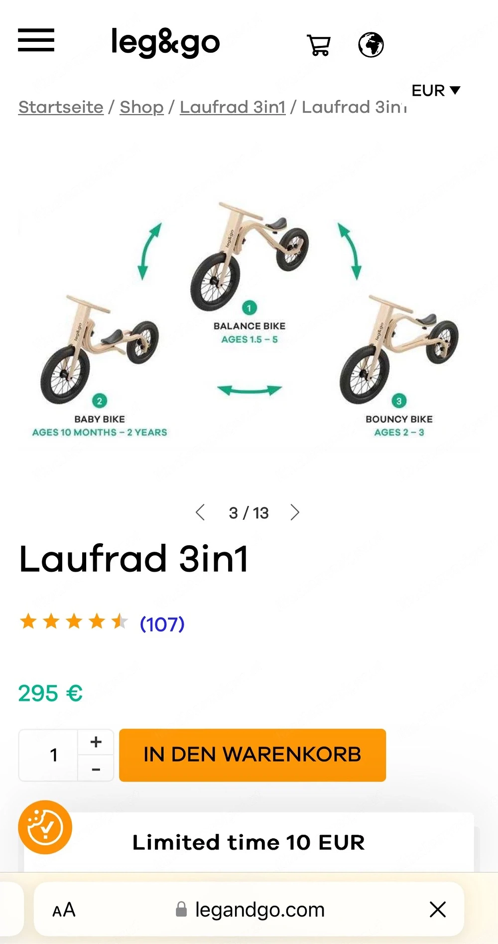 Laufrad Holz Legandgo