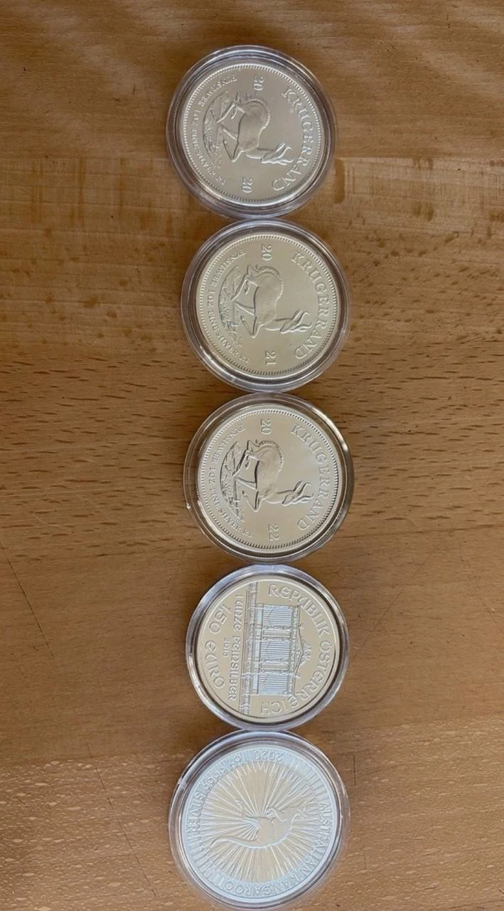 5x1 oz Silbermünze Krügerrand 999er