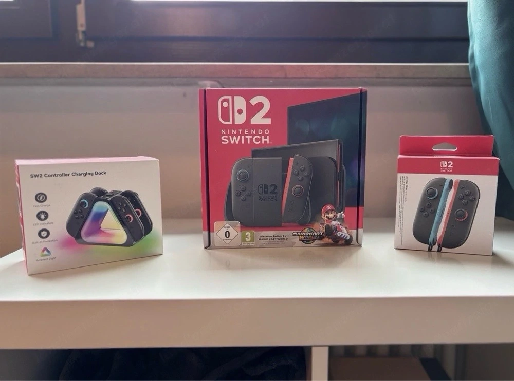 Nintendo Switch 2 (OVP) (wie neu) + 2 Joy Cons + Ladestation (Zubehörpaket)