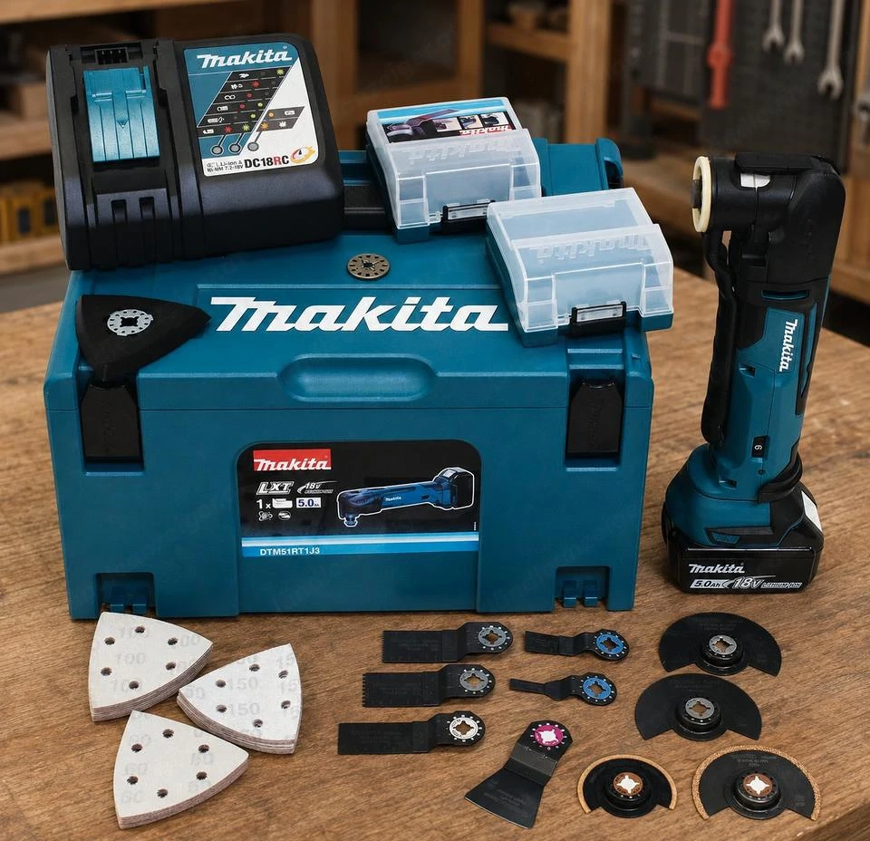 Makita DTM51RT1J3 Multitool 18V 5Ah mit Koffer & Zubehör Set