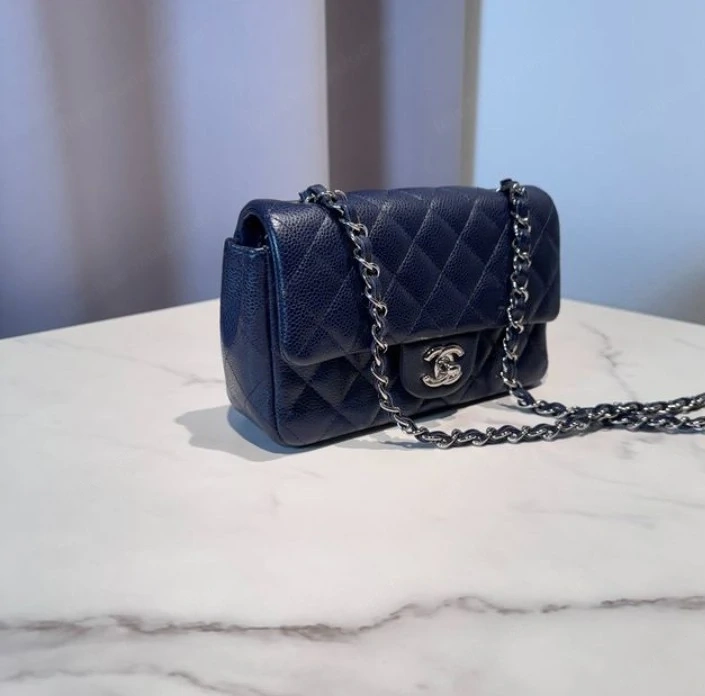 Chanel Retangular Classic flap Bag beau SHW