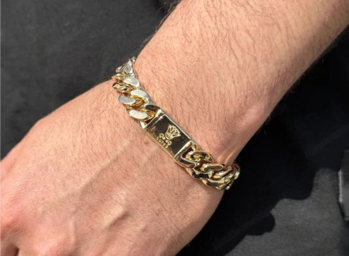 80g panzerarmband ,Modell: Panzerkette   kubanische Armband 585er, geld Gold