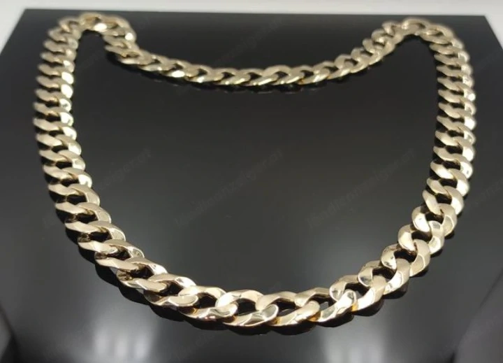 190g Panzerkette   kubanische kette 585er gelb Gold