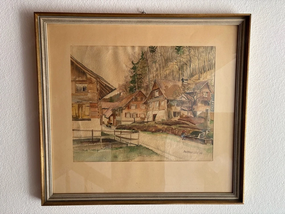 Original Aquarell von Willi Bechtold (1944) - Signiert und datiert