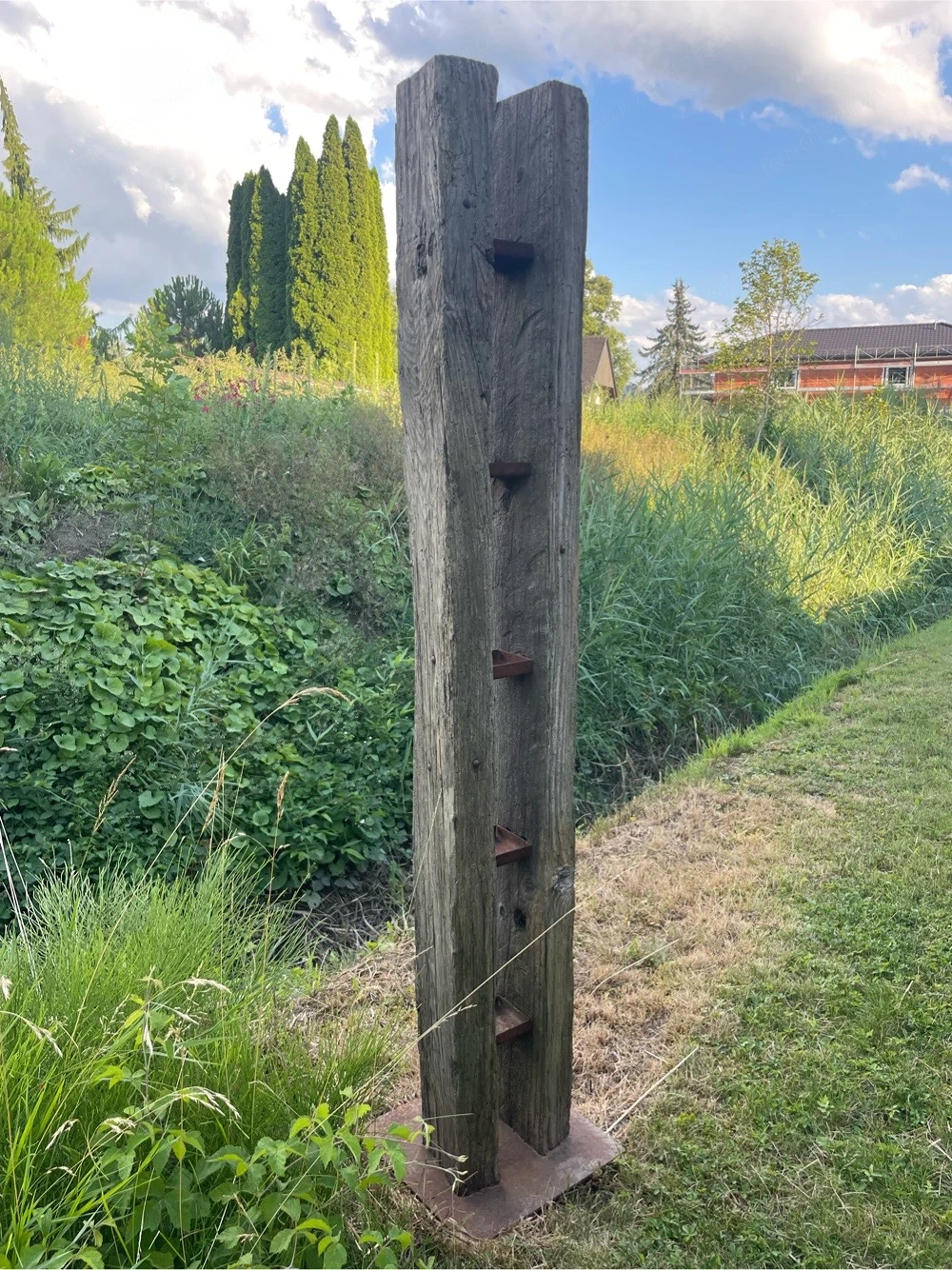 Gartendeko aus Holz Metal Vintage