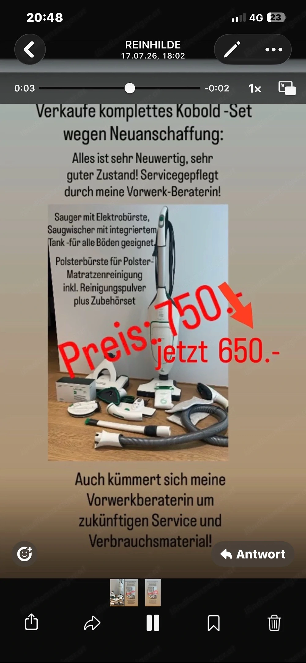 Vorwerk Sauger mit Wischfunktion