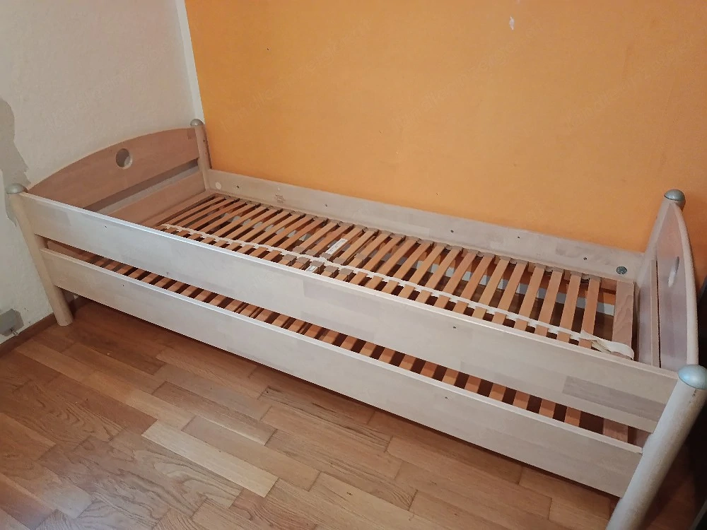  Massives PAIDI Bett 90x200 (Buche) mit Lattenrost