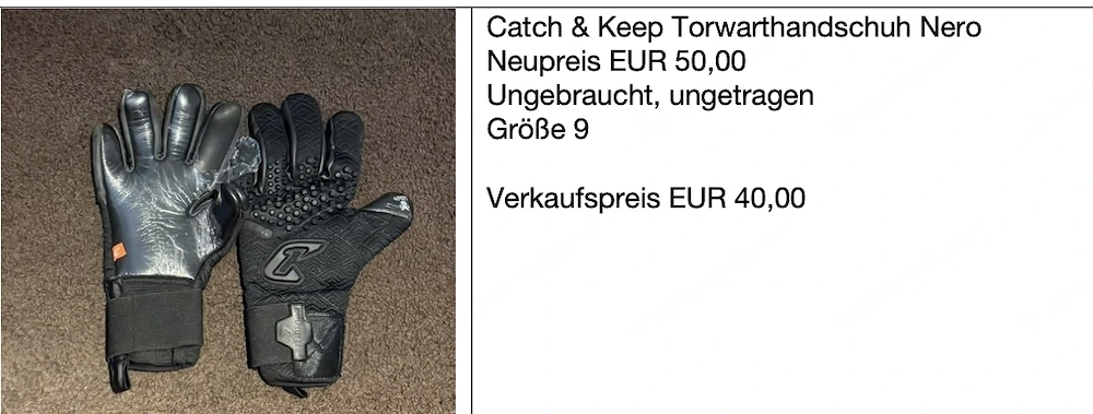 TW-Handschuhe Catch & Keep Nero