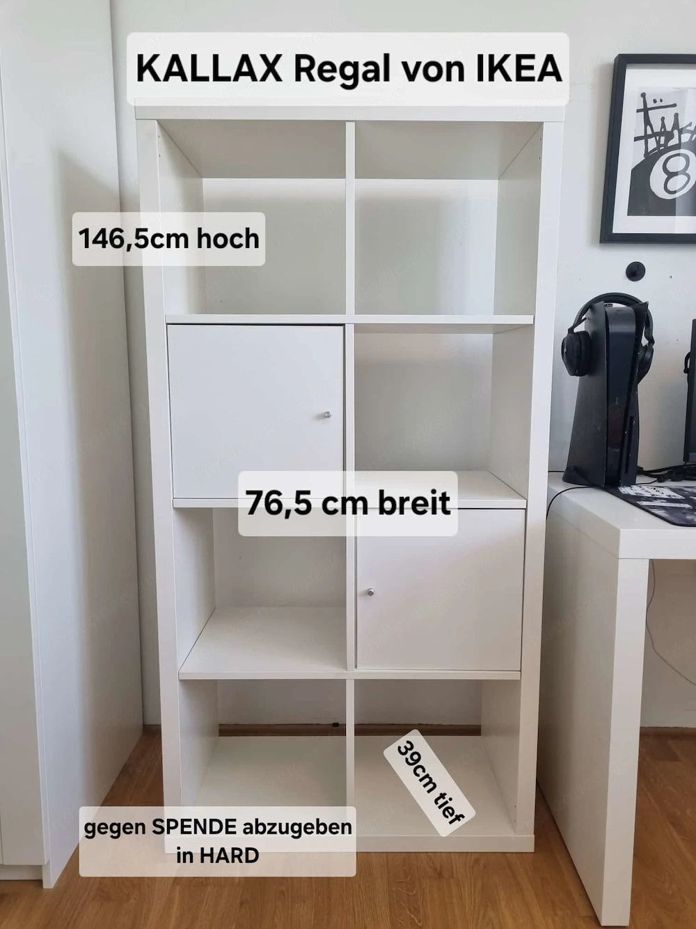 Ikea Regal und Schreibtisch in weiss günstig abzugeben