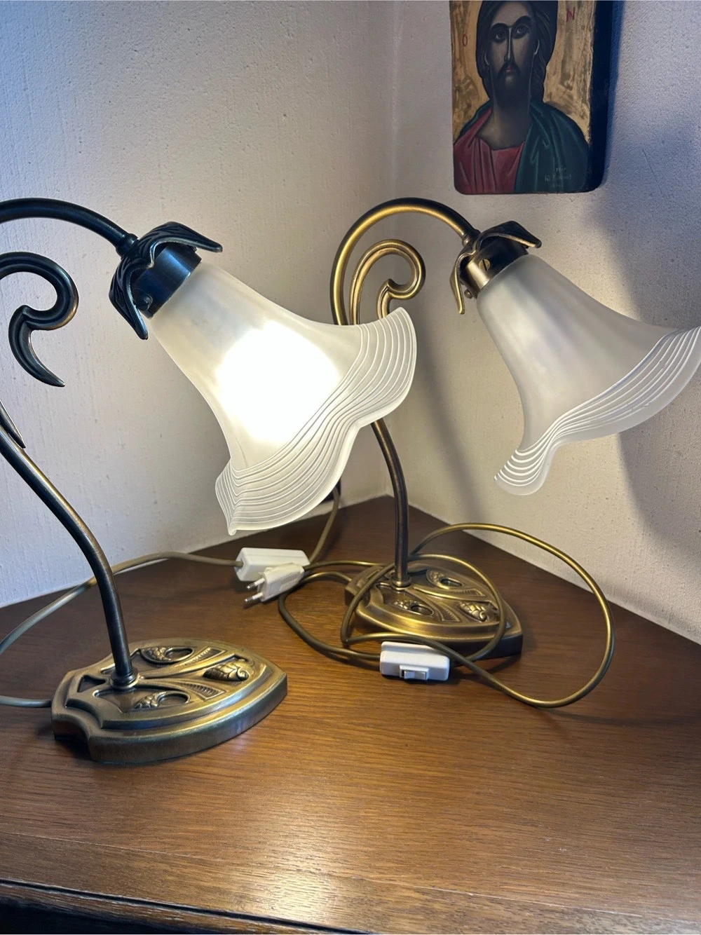 Tischlampen im Jugenstil aus den 60er Jahren