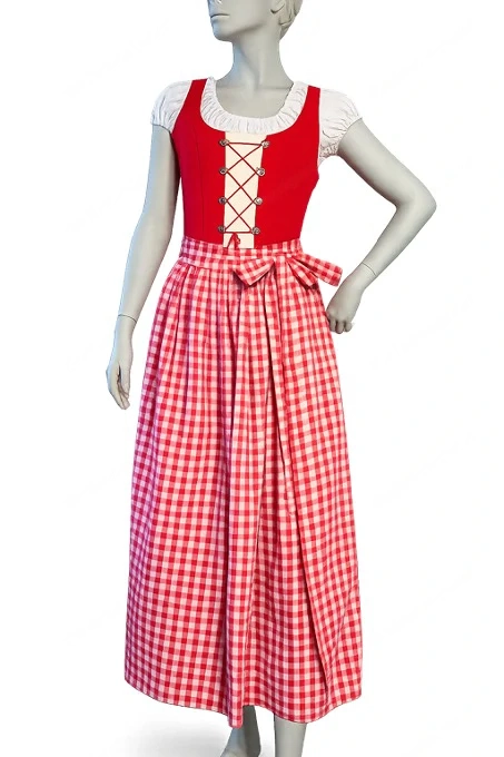 Dirndl Gr. 34 aus Qualitätsleinen | Unikat vom Schneider | lang | inkl. Schürze | Topzustand