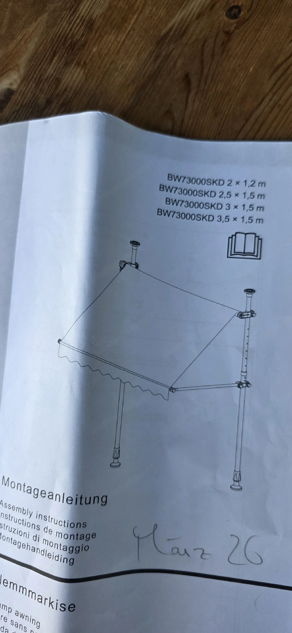 Klemmmarkise 3x1,5m