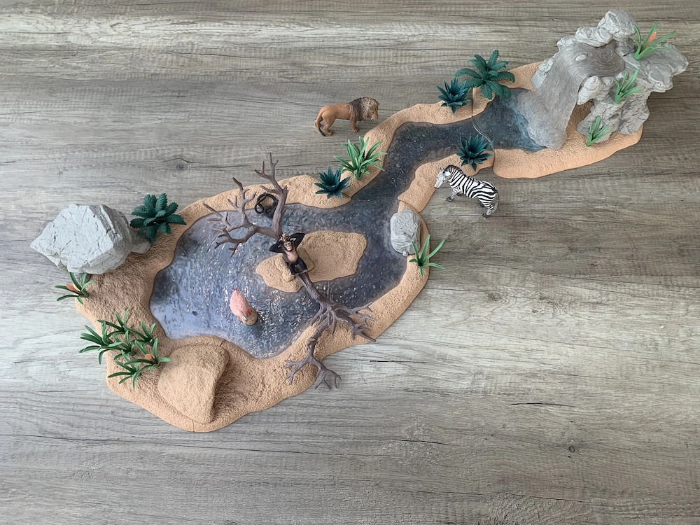 Schleich - große Wasserstelle mit Wasserfall