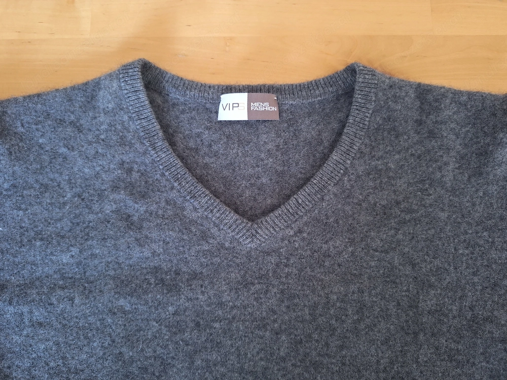 Kaschmir Pullover Lavagrau Herren Gr. M
