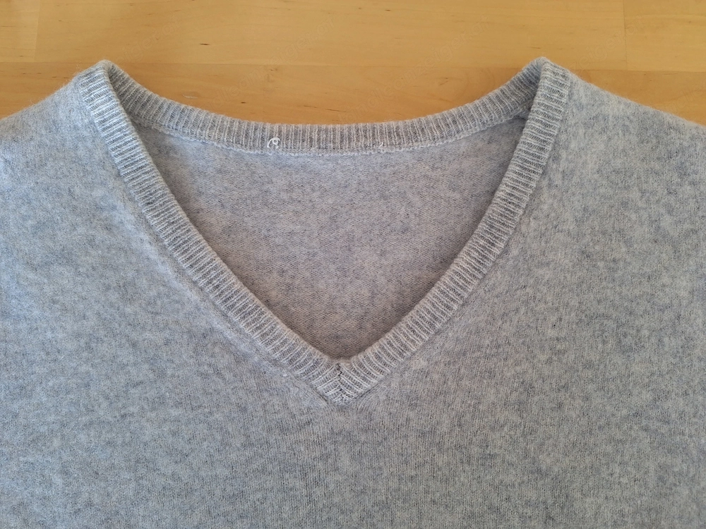 Kaschmir Pullover Silbergrau Herren Gr. M
