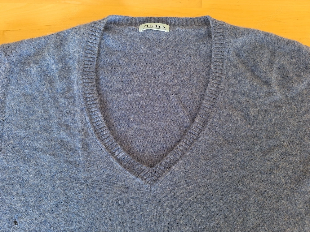  100% Kaschmir Markenpullover "malo" Azurblau