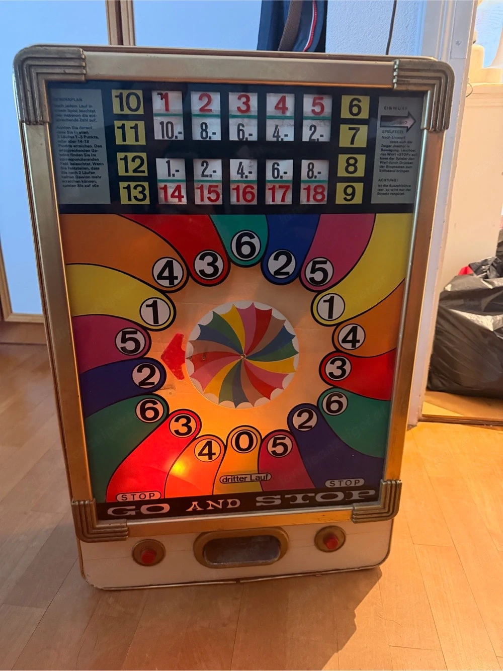 Vintage Retro Spielautomat  Go and Stop    Deko Bastler