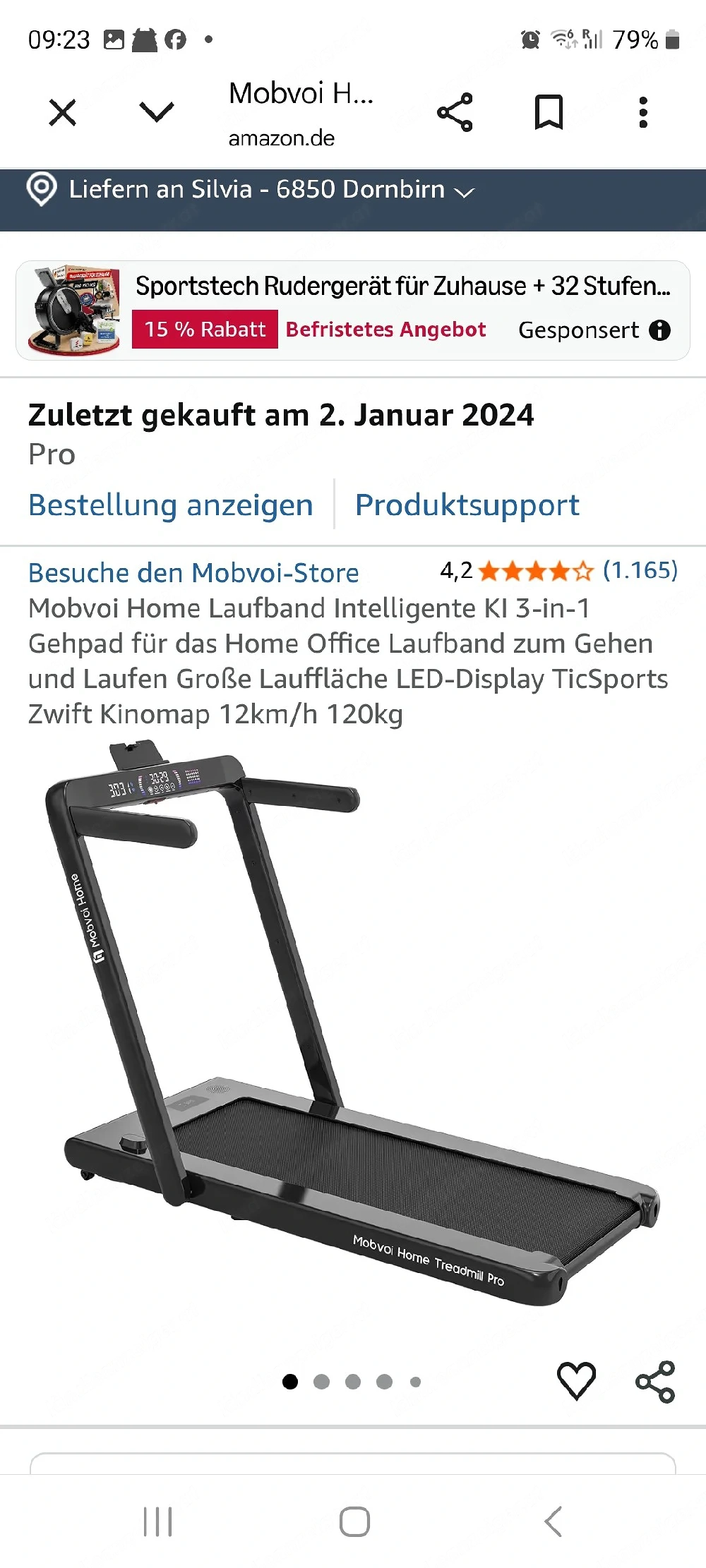 Laufband 2Jahre alt  Mobvoi Home