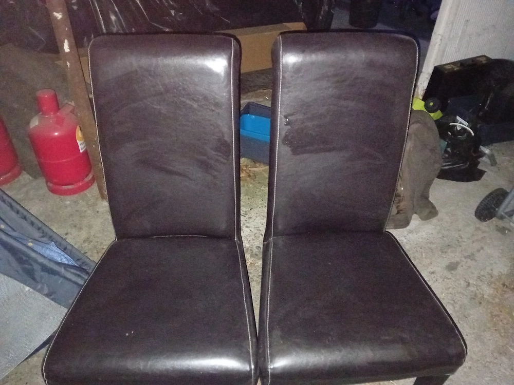 4 Stühle mit Leder bezogen gebraucht