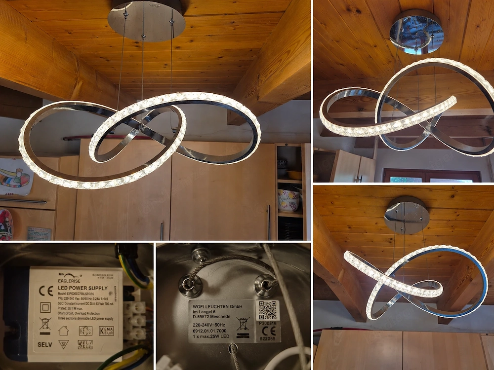 WOFI LED-Pendelleuchte Prisma   dimmbar
