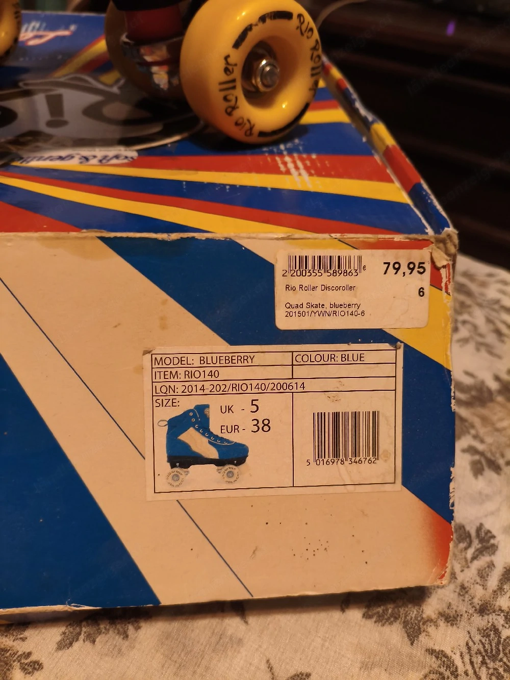 Rio Roller Discoroller "Blueberry" Quad Skates - Gr. 38 (UK 5) - Neuwertig   Nur 2x getragen! Inkl. 