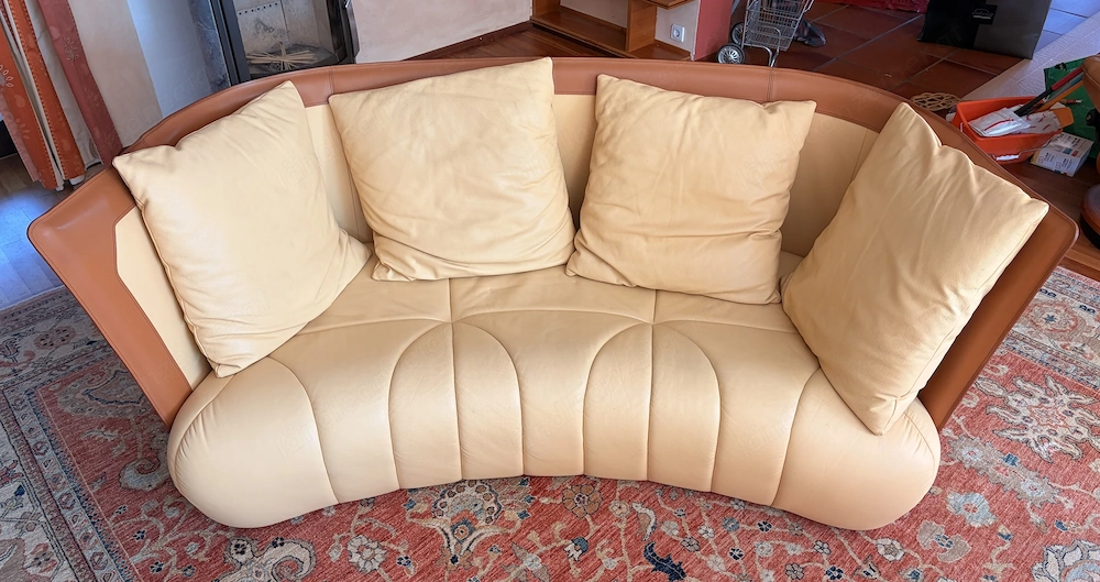 Wohnzimmer Desinger Leder Couch - wie neu
