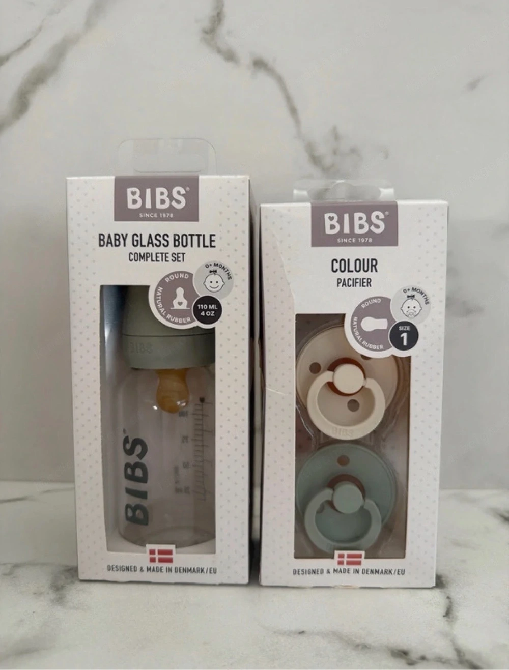 BIBS - Glasflasche und Schnuller