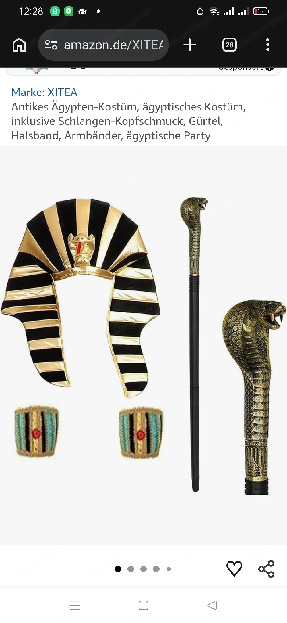 Ägypten Pharao Kostüm Fasching Verkleidung 