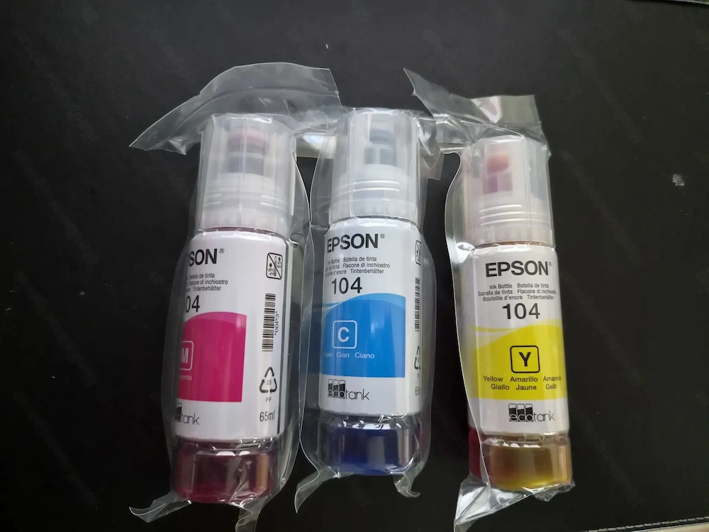 EPSON Tintenflaschen: 104 Yellow, Magenta, Cyan