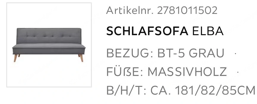 Schlafsofa XXXLutz Elba