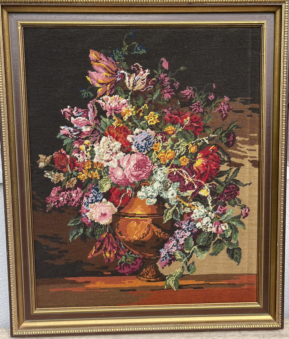 Gobelin - Stickbild - wunderschönes Blumenmotiv