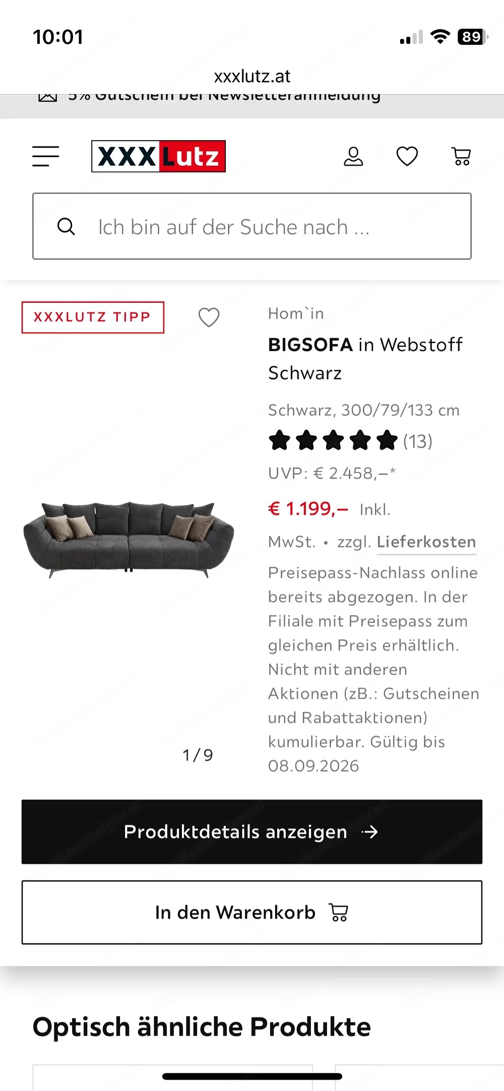 Sofa   couch   bigsofa in hellgrau 