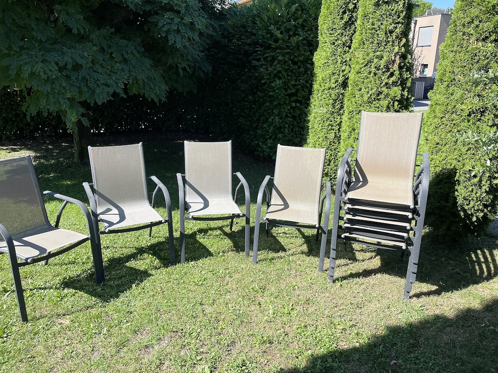 Gartenstühle Aluminium Grau Gut erhalten