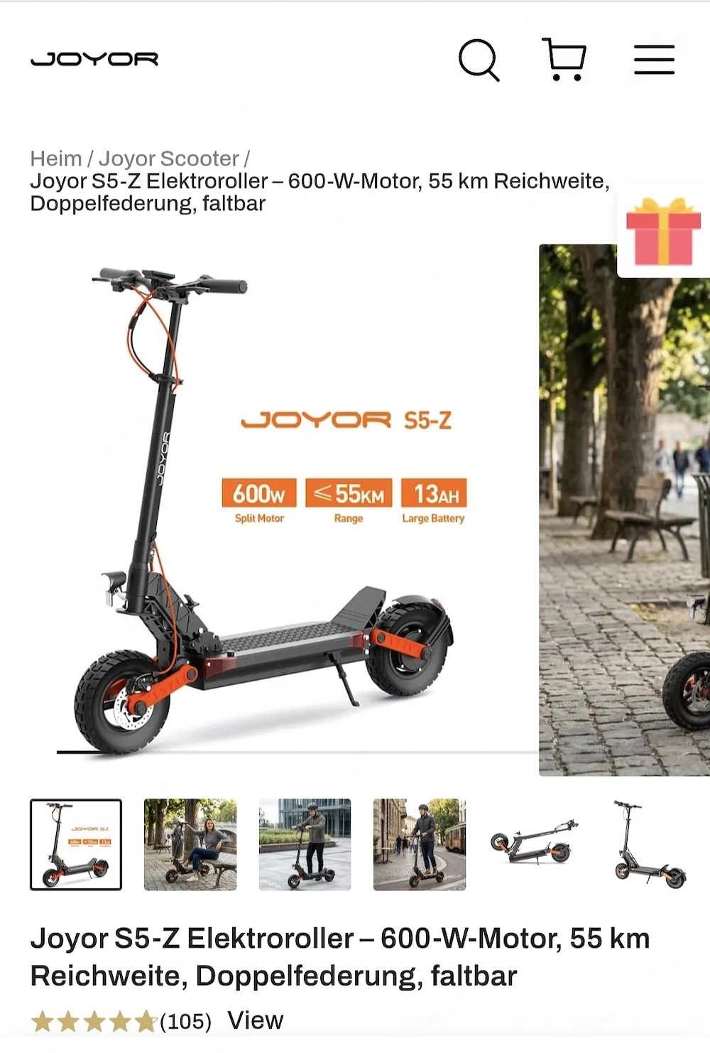 Neuer E Scooter Joyor S5Z
