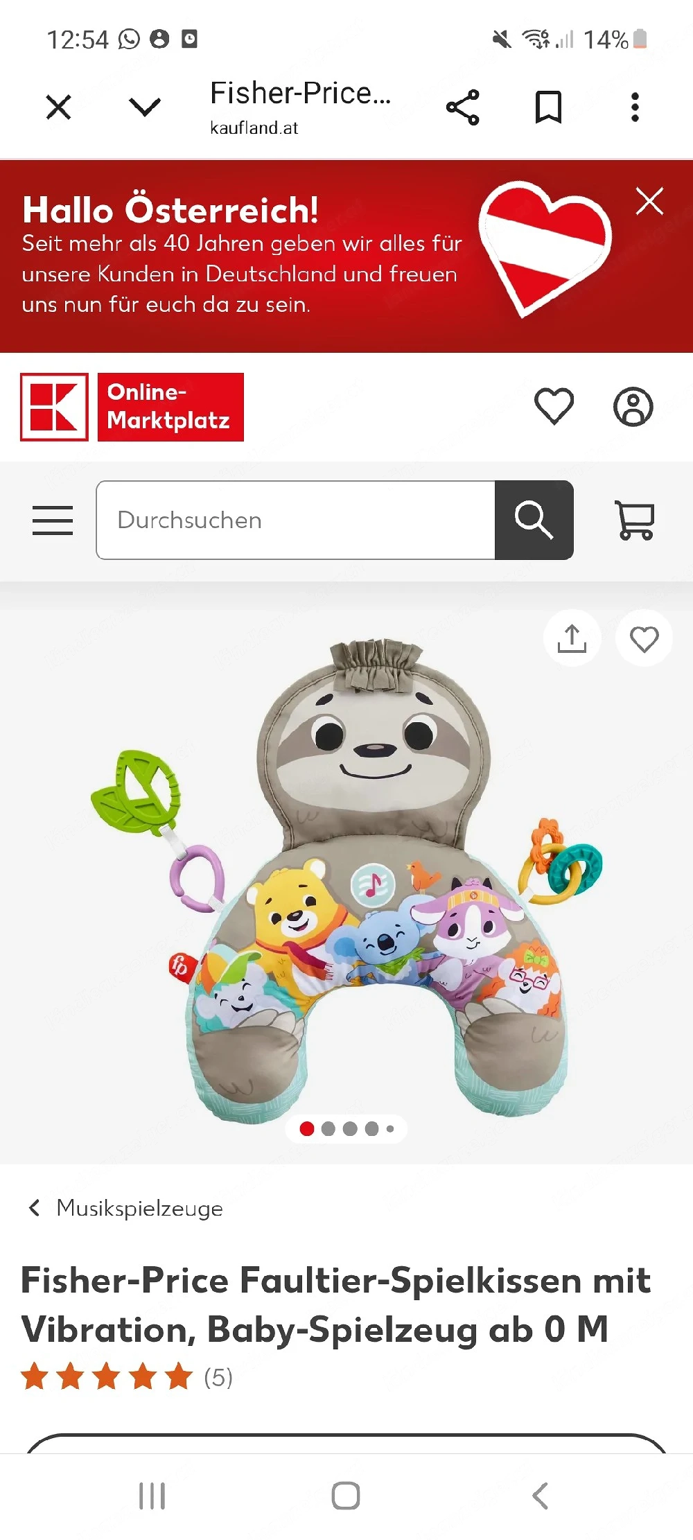 Verkaufe Faultier-Spielkissen