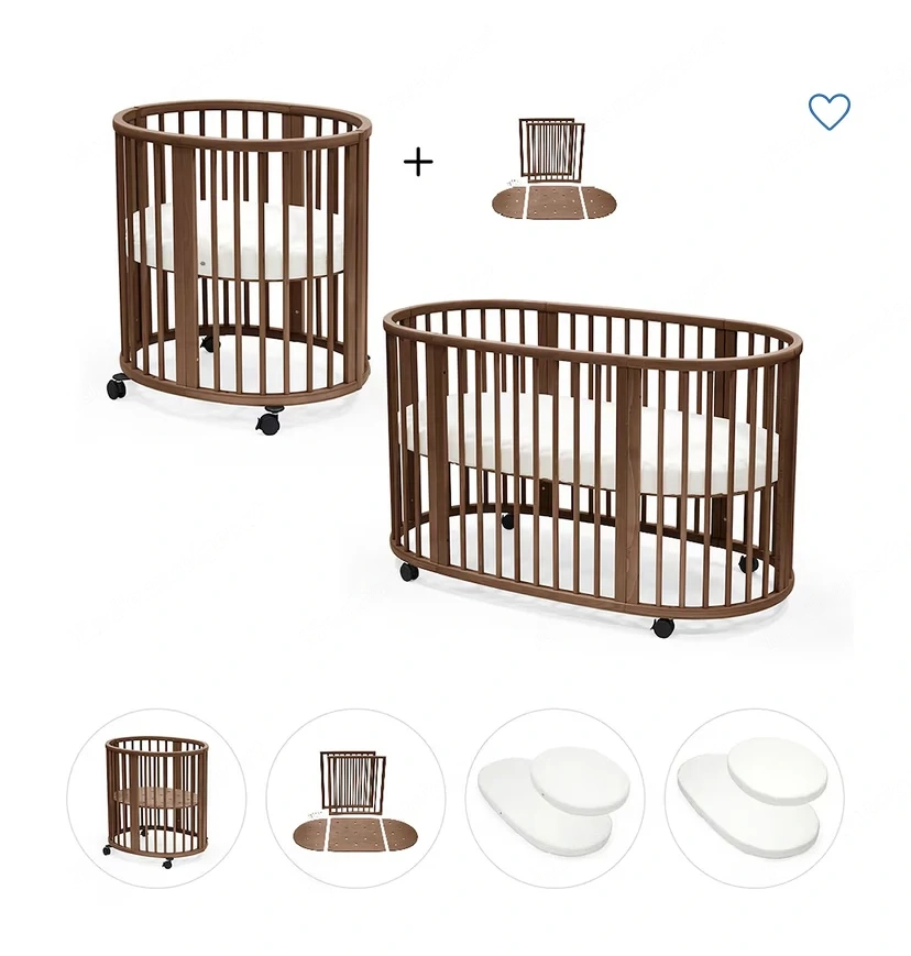 Stokke Sleepi Mini Gitterbett inkl. Umbausatz, 2 Matratzen braun