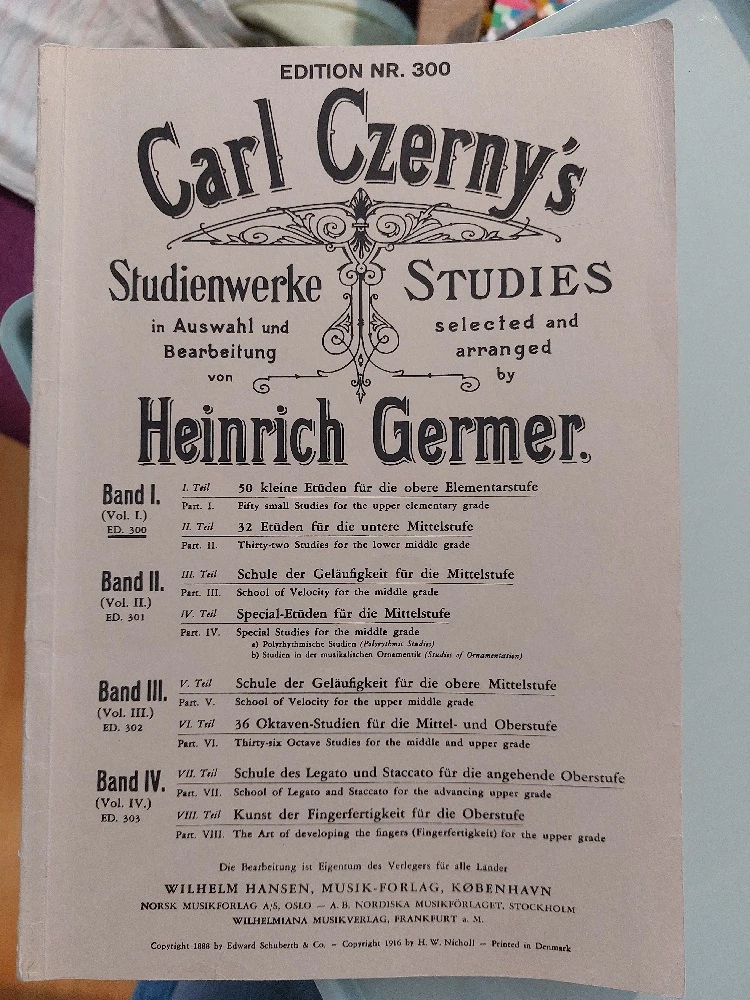 Notenbuch Carl CZERNY