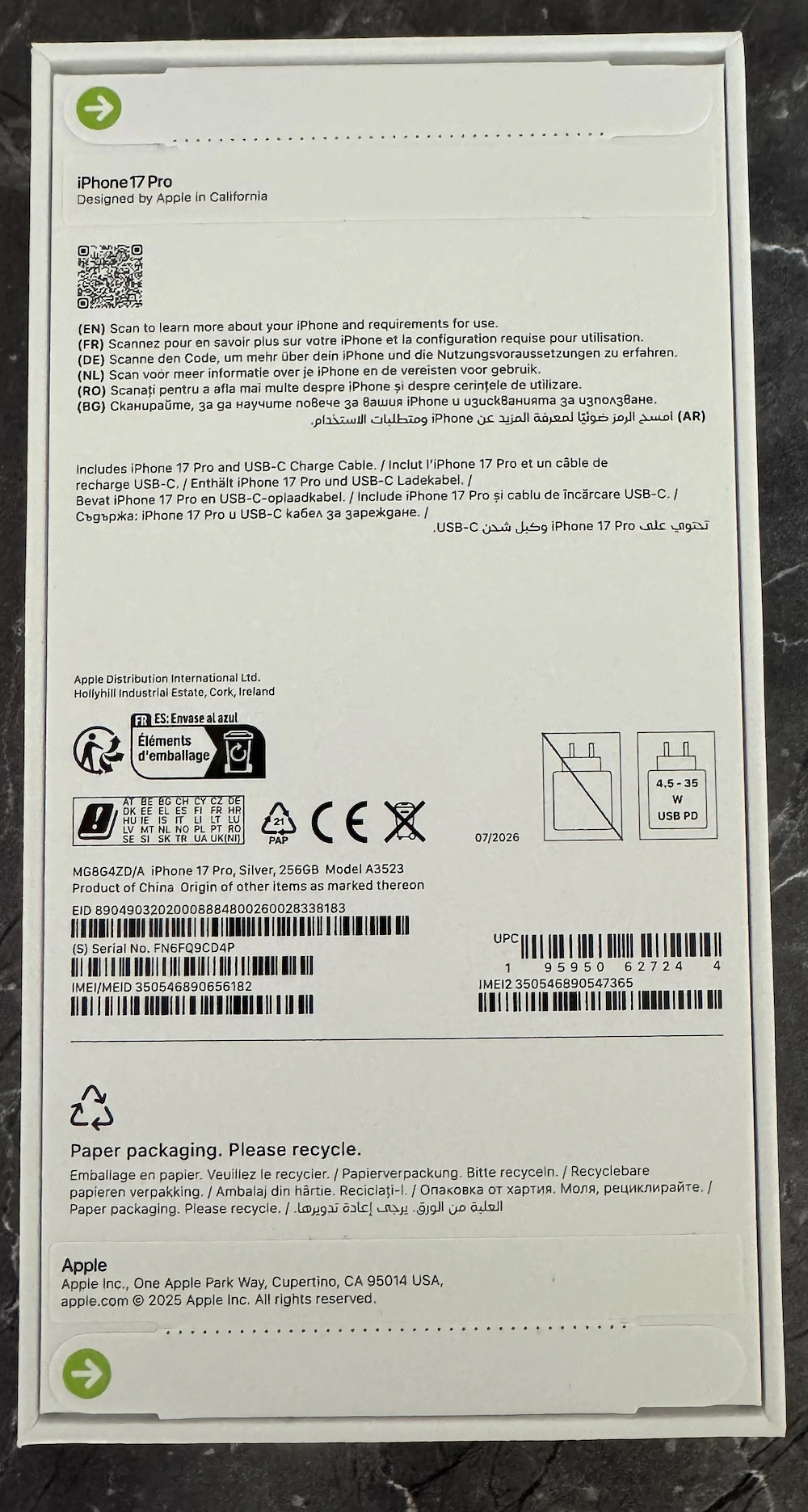 Apple iPhone 17 Pro 512 GB   Weiß   Neu & Originalverpackt
