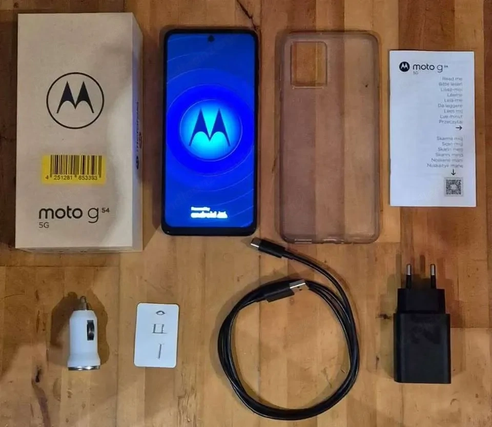 Smartphone Motorola Moto G54 5G 256GB ROM 8GB RAM Dual-Sim offen+Handyhülle+Schutzfolie+Autostecker