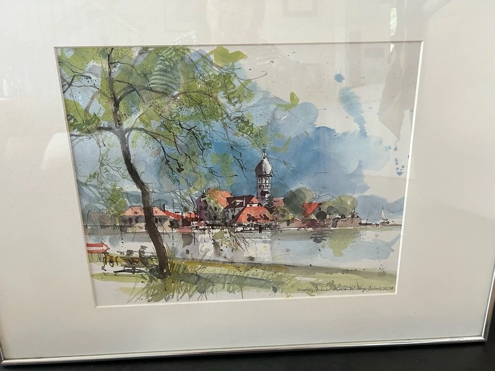 Aquarell Wasserburg