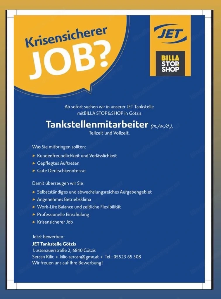 Tankstellenmitarbeiter gesucht!