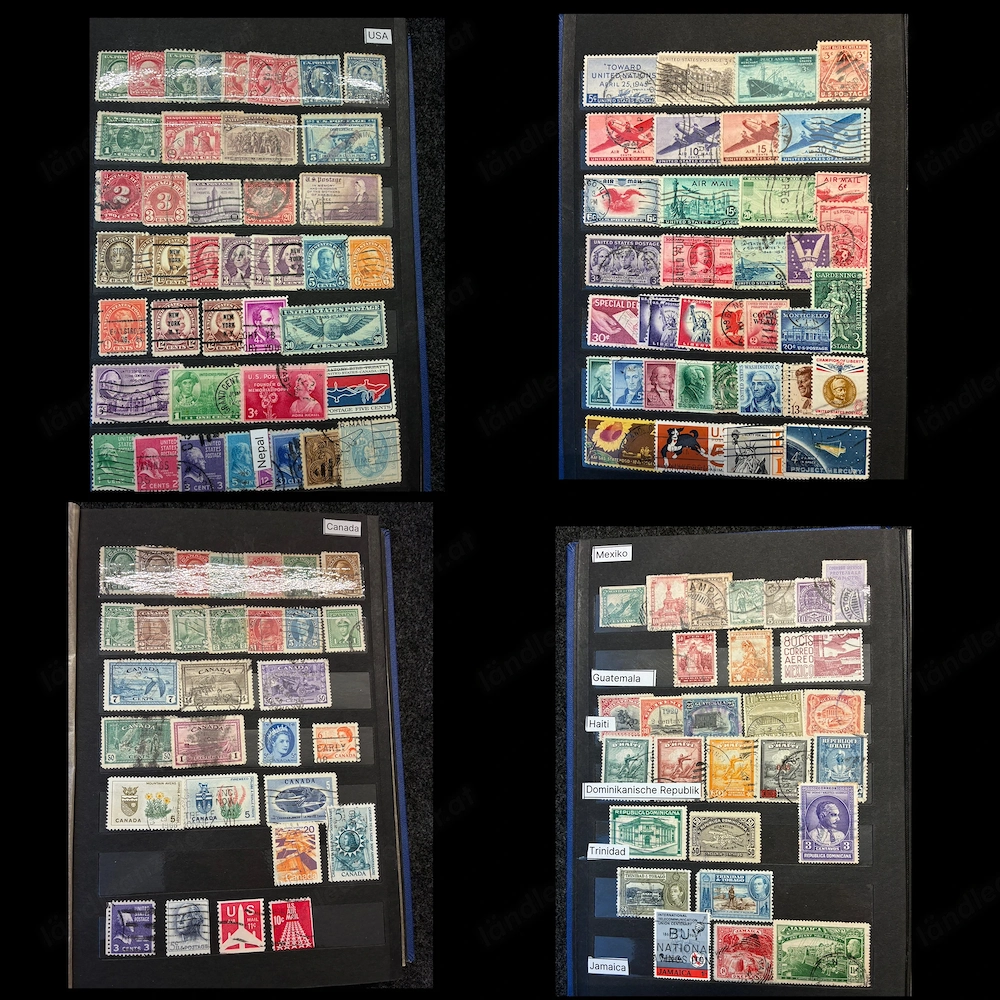 Briefmarken weltweite Sammlung, USA, Kolonien, Asien, Exoten