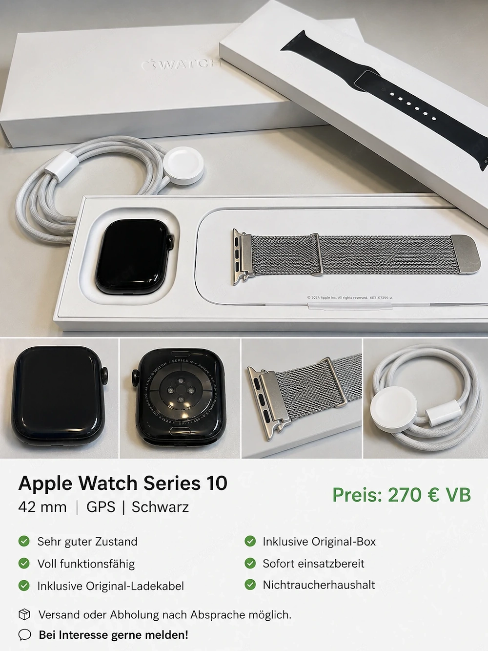 Apple Watch Series 10 42 mm GPS | Schwarz