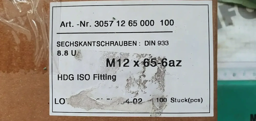 Sechskantschraube M12x65
