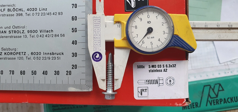 Hilti Bohrschrauben, Selbsschneidende Schraube, Blechschrauben D6,3 x 32